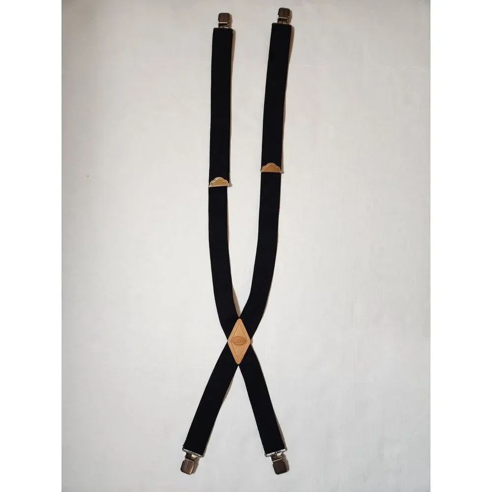 Dickies Adjustable Black Suspenders Clip‑On